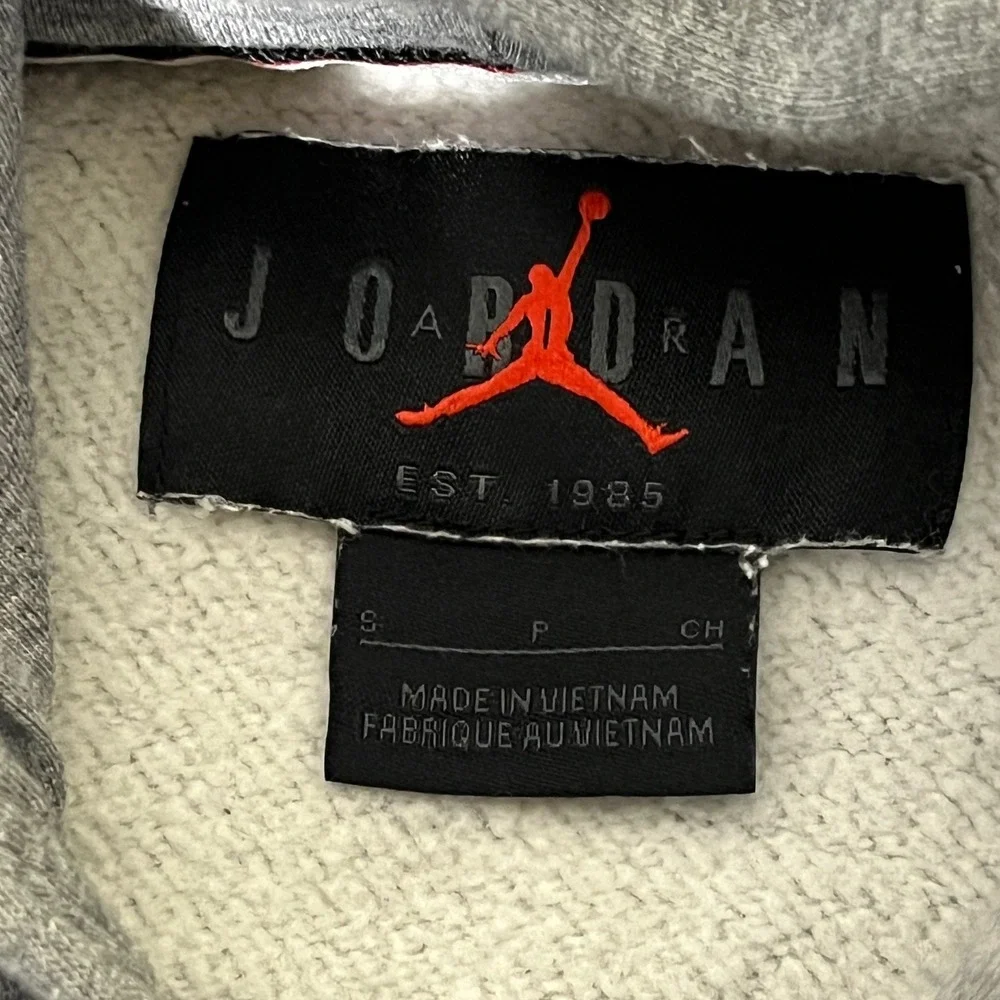 Jordan Mens Jumpman Fleece Hoodie Gray DQ7466-091 Size Small‎